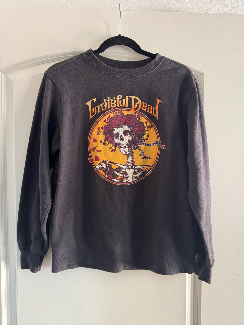 Grateful Dead dark gray Crewneck with Red & Blue Steal Your Face Tag